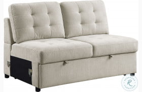 Logansport Beige Armless Loveseat With Pull Out Bed