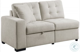 Logansport Beige LAF Loveseat With Pull Out Ottoman