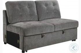 Logansport Gray Armless Loveseat With Pull Out Bed