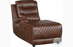 Putnam Brown Power LAF Reclining Chaise With USB Ports