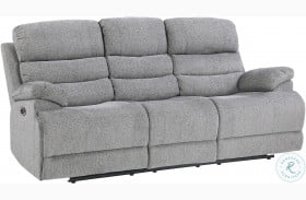 Sherbrook Gray Power Double Reclining Sofa With Power Headrests