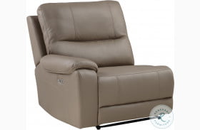 LeGrande Taupe Power Reclining LAF Chair With Power Headrest