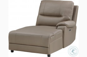 LeGrande Taupe Power Reclining RAF Chaise