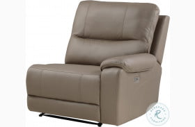 LeGrande Taupe Power Reclining RAF Chair With Power Headrest