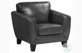 Spivey Dark Gray Leather Chair