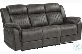 Centeroak Gray Double Reclining Sofa