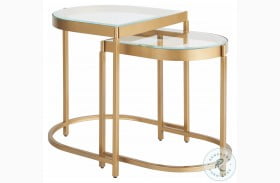 Love Joy Bliss Editorial Soft Gold Bunching End Table Set of 2