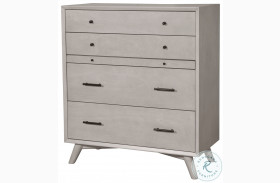 Flynn Gray 4 Drawer Chest With Pull Out Tray