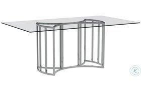Sophia Chrome Glass Top Rectangular Dining Table