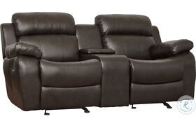 Marille Brown Double Glider Reclining Loveseat
