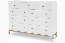 Chelsea White And Gold Bureau Dresser by Rachael Ray