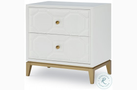 Chelsea White And Gold Nightstand by Rachael Ray