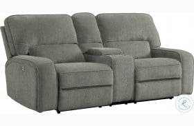 Borneo Mocha Power Double Reclining Loveseat With Center Console And Power Headrests