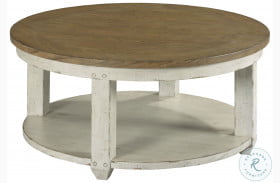 Chambers Medium Brown And Rustic Chalk Round Coffee Table