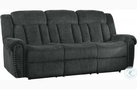 Nutmeg Charcoal Gray Double Reclining Sofa
