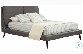 Gabriela Gray Full Upholstered Platform Bed