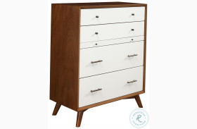 Flynn Acorn And White 4 Drawer Chest With Pull Out Tray