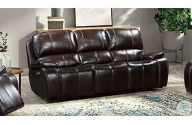 Brookings Light Brown Power Reclining Sofa Power Headrest And Footrest