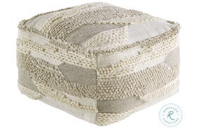 Cartlow Cream Beige And Gray Pouf