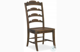 Hill Country Saddle Brown Twin Sisters Ladder Back Side Chair Set Of 2