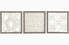 Odella Cream And Taupe Wall Decor Set of 3