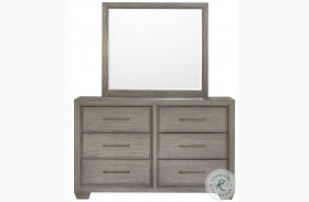 Andover Wire Brushed Grey 6 Drawer Dresser with Mirror