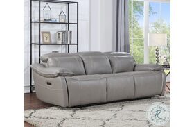 Alpine Gray Power Reclining Sofa with Power Headrest And Footrest