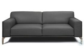 Alessia Dark Gray Leather Sofa