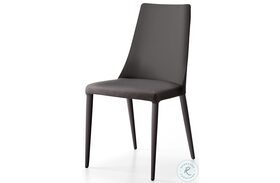 Aloe Anthracite Leather Dining Chair Set of 2