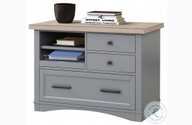 Americana Modern Dove Functional File Cabinet With Power Center