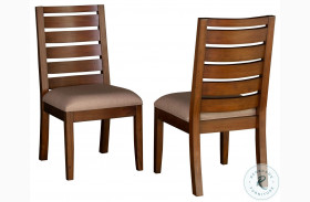 Anacortes Beige Ladderback Upholstered Side Chair Set of 2