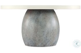 Laguna Textured Sandblasted White And Blue Gray Faux Stone Round Dining Table