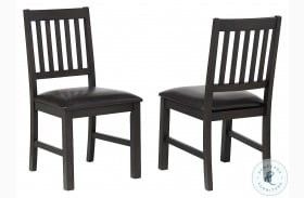Ashford Black And Rustic Walnut Side Chair Set Of 2