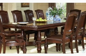 Antoinette Warm Brown Cherry Extendable Dining Table