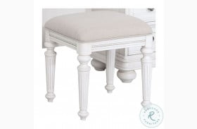 West Chester Weathered Oak And White Vanity Stool