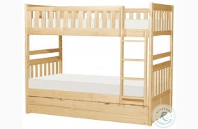 Bartly Natural Pine Twin Over Twin Bunk Bed with Trundle