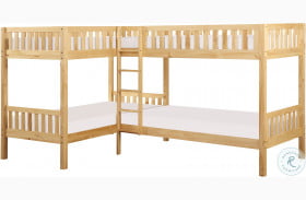 Bartly Natural Pine Twin L Corner Bunk Bed
