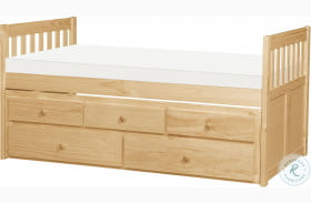 Bartly Natural Pine Twin Panel Storage Trundle Bed