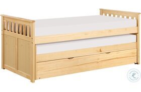 Bartly Natural Pine Twin Over Twin Trundle Bed