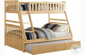 Bartly Natural Pine Twin Over Full Bunk Bed With Twin Trundle
