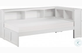 Galen White Twin Bookcase Corner Bed