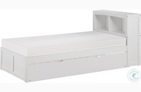 Galen White Twin Bookcase Bed With Twin Trundle