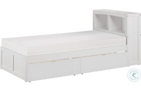 Galen White Twin Bookcase Bed With Storage Boxes