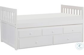 Galen White Twin Panel Storage Trundle Bed