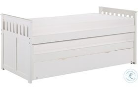 Galen White Twin Over Twin Trundle Bed