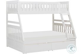 Galen White Twin Over Full Bunk Bed With Storage Boxes