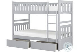 Orion Gray Twin Over Twin Bunk Bed With Storage Boxes