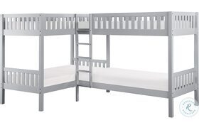 Orion Gray Twin L Corner Bunk Bed