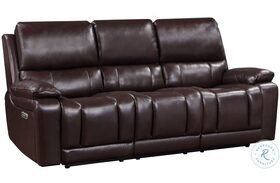 Cicero Brown Power Reclining Sofa Power Headrest And Footrest