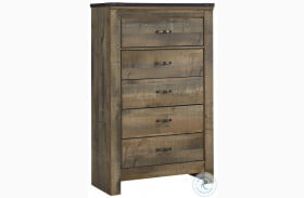 Trinell Brown Five Drawer Chest